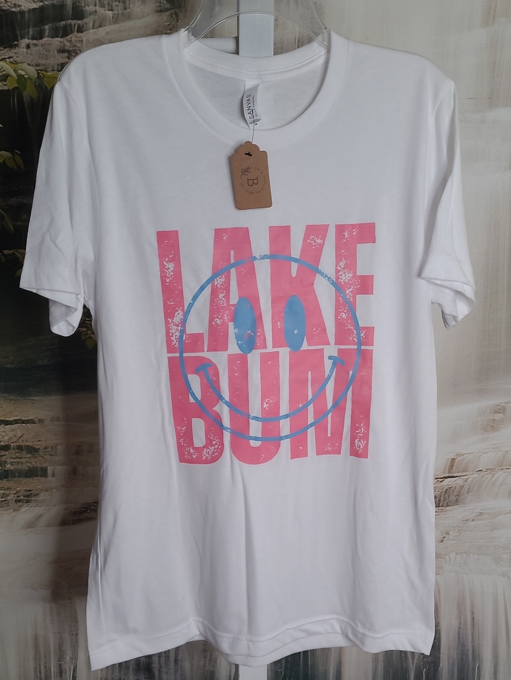 New with tags! Womens Medium white short sleeve Lake Bum graphic soft Tshirt